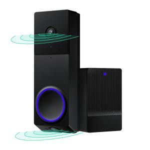 Wyze Duo Cam Doorbell — Battery + Wireless Smart Ring Doorbell Camera, Adhesive Mount, Head-and-Toe View, 2K Quality, 2-Way Talk, Color Night Vision