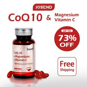 JOSEND CoQ10 & Magnesium & Vitamin C Softgels | 120mg CoQ10, 80mg Vitamin C, 12mg Zinc, 100mg Magnesium | Clinically Tested for Heart Health, Immunity, and Energy | 60 Capsules
