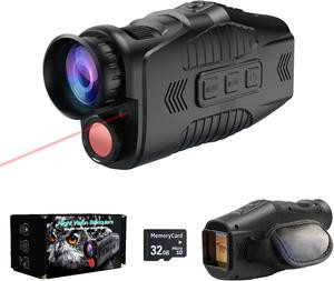 JStoon Digital Night Vision Monocular with Infrared Illuminator & Video Recording, 984ft Long Distance, 1080P Night Vision Goggles Binoculars for Hunting, Camping, Surveillance with 32 GB SD Card