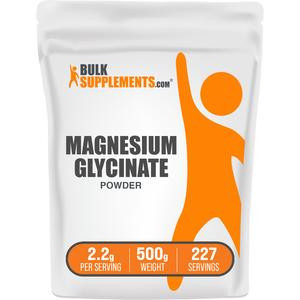 BulkSupplements Magnesium Glycinate Powder - Magnesium Sleep - Magnesium Powder - Mineral Supplements - 100g-1kg - 2.2g per Serving