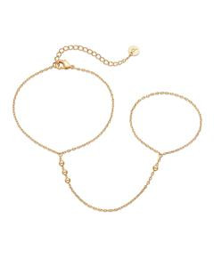 PAVOI 14K Yellow Gold Plated Hand Chains Bracelet for Women | Dainty Cubic Zirconia Bracelet and Ring Chain Body Jewelry