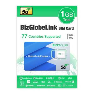 BizGlobeLink Travel Prepaid SIM Card - International & USA (AT&T/T-Mobile) 5G for Hotspots, Cellphone, Multi-Size, 1GB for 77 Countries, no SMS or call