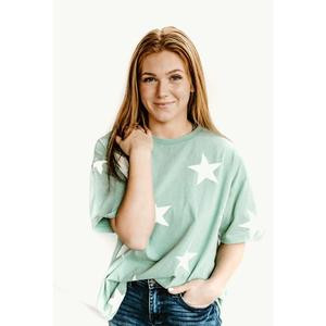 Vintage Wash Star Oversized Tee Shirt
