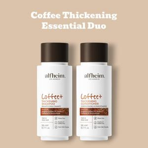 Coffee Thickening Shampoo and Conditioner Set with Caffeine Formula adds volume strengthens hair prevents breakage ideal for daily hair care