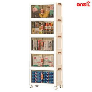 ONAIL 40/64/128QT Foldable Storage Box with Lid,  1-6 layers Holders with Wheels for Kitchen Bedroom Bathroom warehouse  Kitchen Home Storage Stackable Organizer