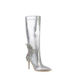 NAYLA-04 Women's Metallic High Heel Boot With Sequin Embroidered Back Girl Footwear Girl Footwear Girl Footwear Shoe Walking Shoes