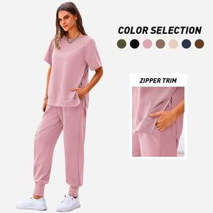 PrettyGarden Women's 2-Piece Summer Outfit Set Comfy Crew Neck Tracksuits with Short Sleeves, Pockets, and Loungewear for Comfort - Clothes#springtok