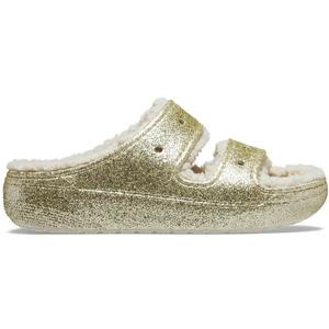 Crocs Unisex Adult Classic Glitter Cozzzy Fuzzy Lined Sandals, Fuzzy House Slippers
