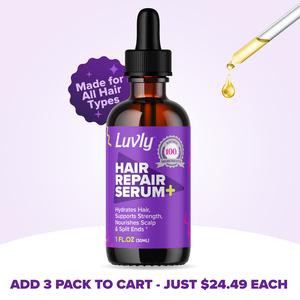 Luvly Hair Repair Serum+ Hydrates, Supports Strength & Nourishes Scalp & Split Ends for Flawless Haircare - Blend of 9 Natural Hair Focused Oils