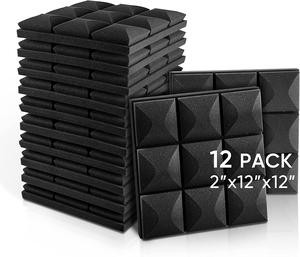 Fstop Labs Acoustic Foam Panels, 2'' X 12" X 12" Mushroom Studio Wedge Tiles, Sound Panels Sound Proof Foam Panels Sound Proofing Padding For Wall