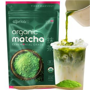 Aprika Life 1st Harvest Ceremonial Grade Matcha Green Tea Powder from Japan - Organic, Sugar Free Beverage