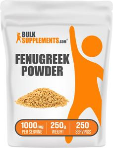 BulkSupplements.com Fenugreek Powder - Natural Antioxidants - Edible - Fiber - Skincare - Fenugreek for Hair - Fenugreek Seed - 100g-1kg - 1000mg per Serving