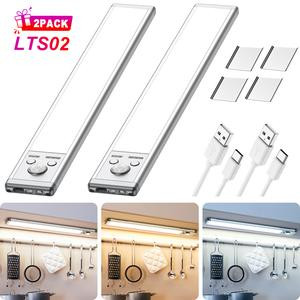 Under Cabinet Lights,76LED Motion Sensor Night Light Indoor，1500mAh USB Rechargeable Light，Magnetic Dimmable Lights for Kitchen, Stairs，Wardrobe