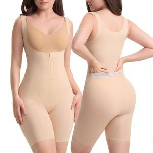 Fajas Colombianas Tummy Control Open Bust Shapewear Bodysuit Zipper Body Shaper Shapewear -Beige Women's Waist Trainer Bodysuit with Butt Lifter