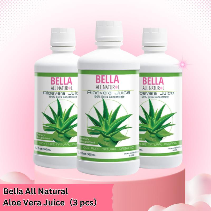 Bella All Natural Aloe Vera Juice - 3 Pack of 32 fl oz