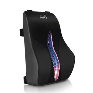 ComfiLife Lumbar Support Memory Foam Pillow with Adjustable Straps for Home, Office Chair, Car - Luxurious Leatherette Cover with Breathable Mesh Ergonomic Office  swivel computer chair back support ergonomic desk