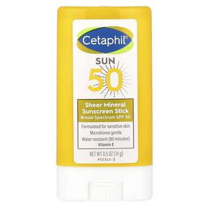 Cetaphil Sheer Mineral Sunscreen Stick, SPF 50, 0.5 oz (14 g)