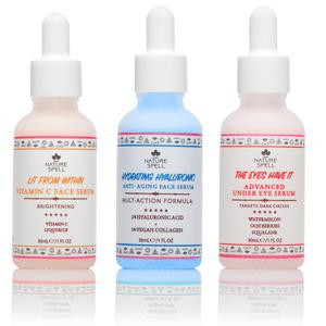 Nature Spell Supreme Serum Skincare Trio: Vitamin C Brightening Serum, Hyaluronic Acid Hydration Serum & Dark Circle Corrector Under Eye Serum 30ml