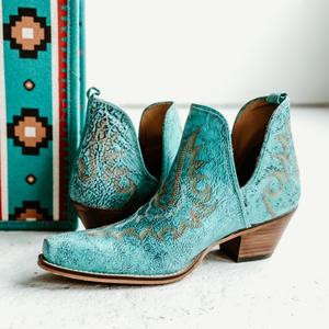 Turquoise Westley Booties by Myra