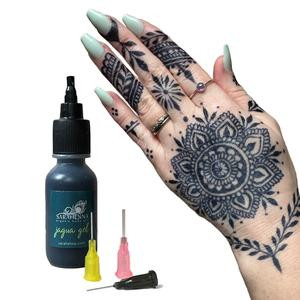 Jagua Temporary Tattoo Gel, Plant Based, Ready to Use, Ultra Dark (Bottles or Cones) Cosmetic Makeup temporary tattoo henna cone