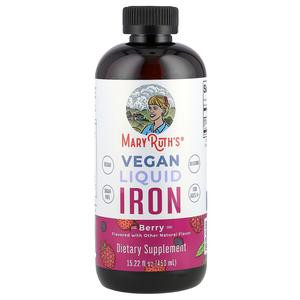 MaryRuth's Vegan Liquid Iron, For Ages 4+, Berry, 6 mg, 15.22 fl oz (450 ml)