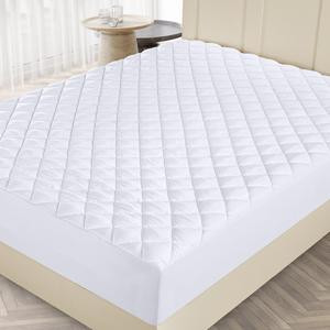Utopia Bedding Quilted Fitted Queen Mattress Pad, Soft & Elastic Fit Mattress Protector, Stretches Deep up to 16 In, Durable White Fiberfill Polyester