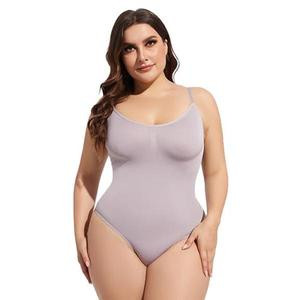 SHAPER FLEX Women's Thong Shapewear Bodysuit, Tummy Control Body Shaper, Thong Shapewear for Women, Seamless Shaping Thong Panties (Purple, S)