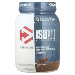 Dymatize ISO100® Hydrolyzed, 100% Whey Protein Isolate, Gourmet Chocolate, 1.4 lb (640 g)