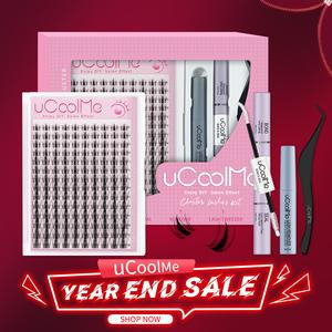 uCoolMe Lashes Fairy Lashes Cluster C Curl 140 Pcs Individual Lash Clusters False Eyelashes Extension Natural Look Beginner Friendly Bond Seal Remover Ultra-Thin Band Makeup 8-18mm Manga Anime Christmas gift Lash Cluster Kit