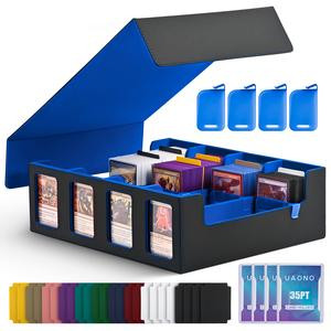 Card Storage Box for Trading Card,2400+ MTG Commander Deck Box with 24 Colorful Divider Tabs, TCG Card Holder fits PTCG Sports Football Baseball Cards