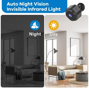 Compact 2MP Indoor Camera with Motion Alerts Magnetic Baby Home Monitor F0 Black Design