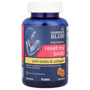 Mommy's Bliss Postnatal Reset My Body With Biotin & Collagen, Natural Lemon, 60 Gummies