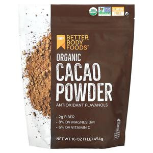 BetterBody Foods Organic Cacao Powder, 1 lb (454 g)