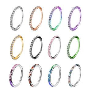 Oufer 20G Hinged Segment Nose Hoop Ring for Daily Wear, 316L Stainless Steel