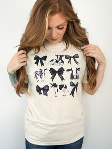 Cows & Bows Soft Comfort Colors Graphic Tee Shirt