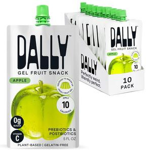 DALLY Apple Konjac Jelly (10 Pack) - Plant Based, Low-Calorie Jellified Fruit Snack - Zero Sugar with Vitamin C & Prebiotic Postbiotic