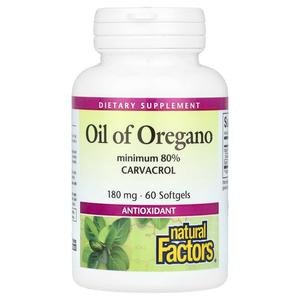 Natural Factors Oil Of Oregano, 180 mg, 60 Softgels