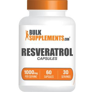 BulkSupplements Resveratrol Capsules - Edible - Healthcare - Natural Antioxidants - 60-180 Capsules - 500mg-1000mg per Serving