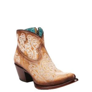 Corral Ladies Straw Blue Luminescent Embroidery Pointed Toe A4581