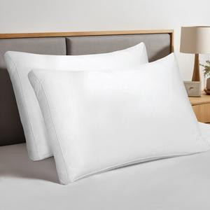 【Labour Day’s Deal】Utopia Hotel Quality Gusseted Pillows Set of 2 for Back, Stomach or Side Sleepers - King & Queen Size (White)