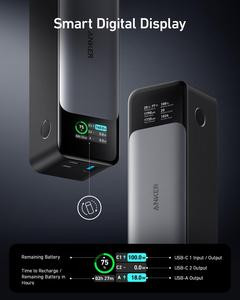 Anker 737 Power Bank (PowerCore 24K) with 24,000mAh Capacity & Smart Digital Display - Charge an iPhone 13 Almost 5 Times - High Capacity Portable Charger Digital Digital