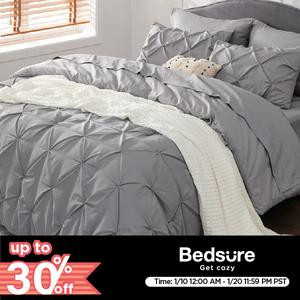 Bedsure Soft Washable Pintuck Comforter Set - 7-Piece Set, Throw/Twin/Queen/King Sizes, Multi-Color, Cloud-like, Ultra-Soft, Elegant Design, Machine Washable, Luxury Bedroom Decor Accessories, Breathable, All-Season Bedding, Hotel Quality