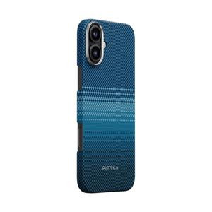 PITAKA iPhone 16 MagEZ Case - Moonrise Design - Ultra-Thin & Durable Aramid Fiber Texture with MagSafe Compatible Design Magnetic Apple iPhone Cover