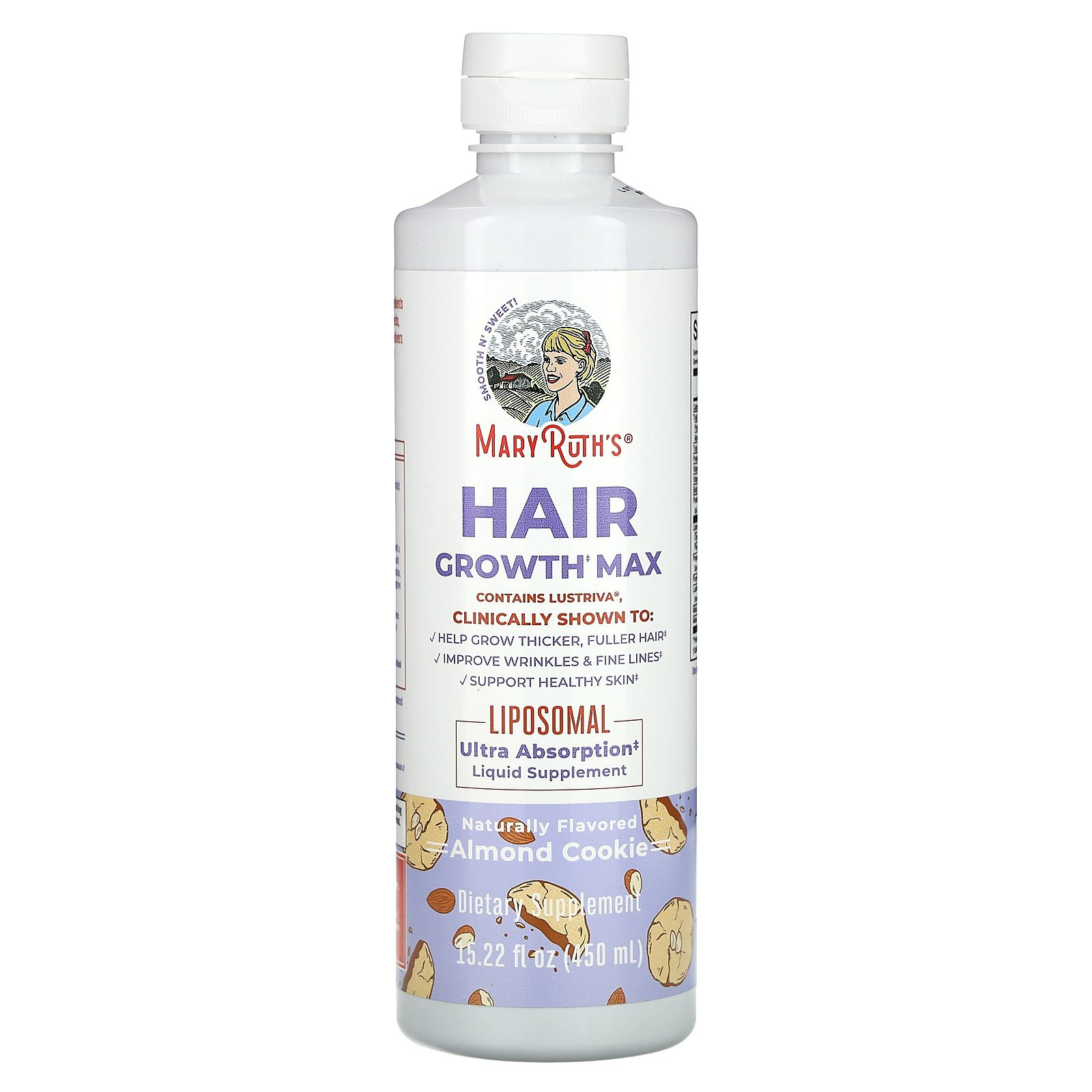 MaryRuth's Hair Growth Max Liposomal, Almond Cookie, 15.22 fl oz (450 ml)