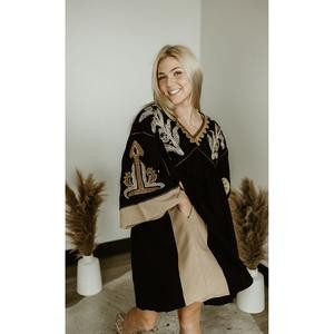 Embroidered Poly Linen Woven Dress