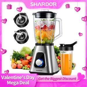 SHARDOR 1200W Blender for Shakes and Smoothies, Countertop Blender and Personal Blender Combo, for Frozen Fruit Drinks, Smoothies, Sauces, 52oz Sliver