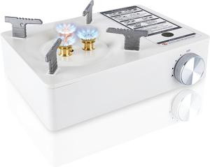McKay Portable Camping Stove, Extra High Output 11,942 BTU Single Burner Butane Stove with Carrying Case, Outdoor Windproof Camp Stove, Camping and Backpacking Essentials