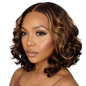 [Springtok] FABA 9X6 HD Lace Closure Ombre Body Wave Bob Wig Human Hair Styled Real Wear and Go Glueless P4-27 Color Wigs,Parting-Max and Pre-Everything
