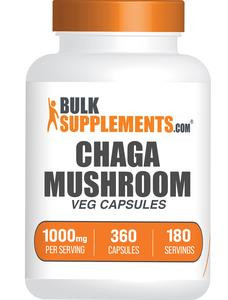 BulkSupplements.com Chaga Mushroom Extract Capsules - Dietary Supplements - Natural Antioxidants - Vegan - Immune Support - 120-360 Veg Capsules - 1000mg per Serving