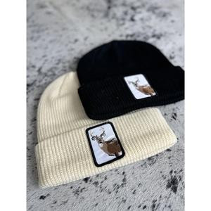 Beanie with Cute Embroidered Animal Patch